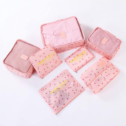 7 Set Packing Cubes Travel Luggage Packing Organizers for Suitcase, Blue Flower