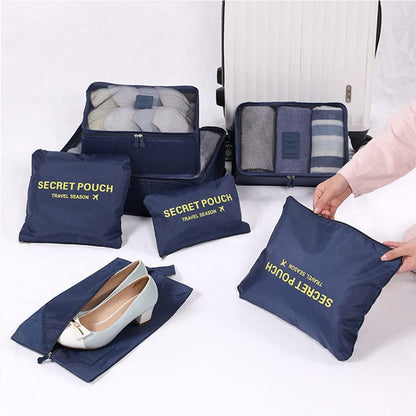 7 Set Packing Cubes Travel Luggage Packing Organizers for Suitcase, Blue Flower