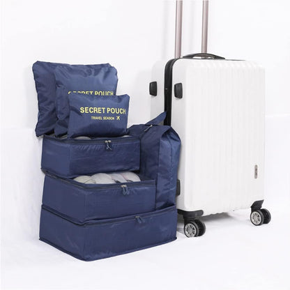 7 Set Packing Cubes Travel Luggage Packing Organizers for Suitcase, Blue Flower