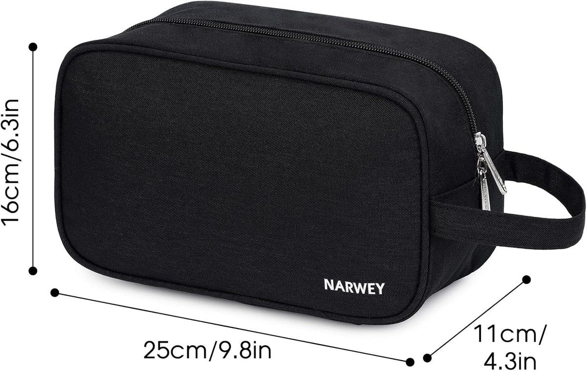Clear Travel Toiletry Bags for Traveling Toiletries Men Women, Clear Makeup Bag Cosmetic Bag with Zipper, Make Up Pouch Organizer Bag with Handle, Skincare Beach Snack Medicine Bag, Black