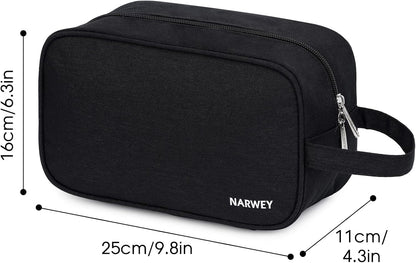 Clear Travel Toiletry Bags for Traveling Toiletries Men Women, Clear Makeup Bag Cosmetic Bag with Zipper, Make Up Pouch Organizer Bag with Handle, Skincare Beach Snack Medicine Bag, Black