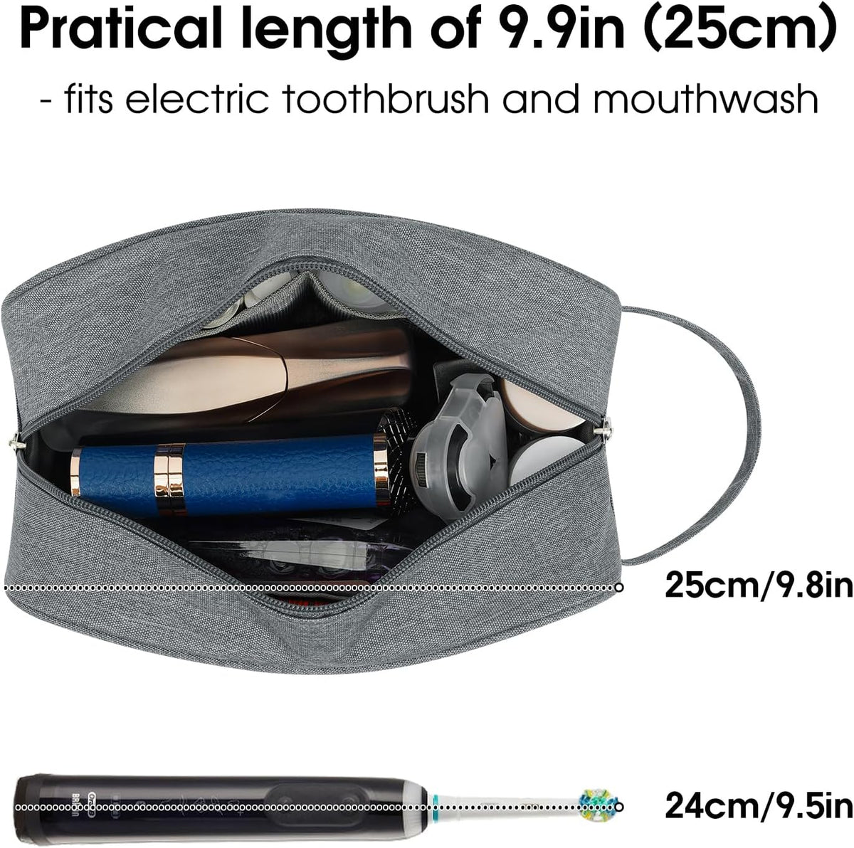 Clear Travel Toiletry Bags for Traveling Toiletries Men Women, Clear Makeup Bag Cosmetic Bag with Zipper, Make Up Pouch Organizer Bag with Handle, Skincare Beach Snack Medicine Bag, Black