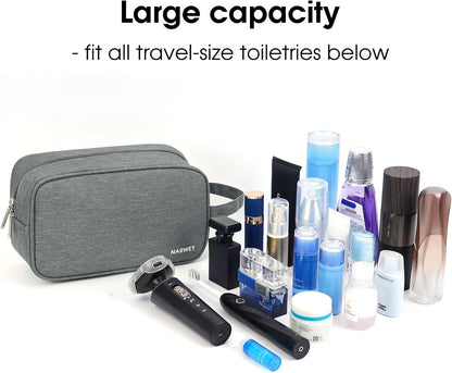 Clear Travel Toiletry Bags for Traveling Toiletries Men Women, Clear Makeup Bag Cosmetic Bag with Zipper, Make Up Pouch Organizer Bag with Handle, Skincare Beach Snack Medicine Bag, Black