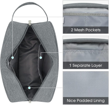 Clear Travel Toiletry Bags for Traveling Toiletries Men Women, Clear Makeup Bag Cosmetic Bag with Zipper, Make Up Pouch Organizer Bag with Handle, Skincare Beach Snack Medicine Bag, Black