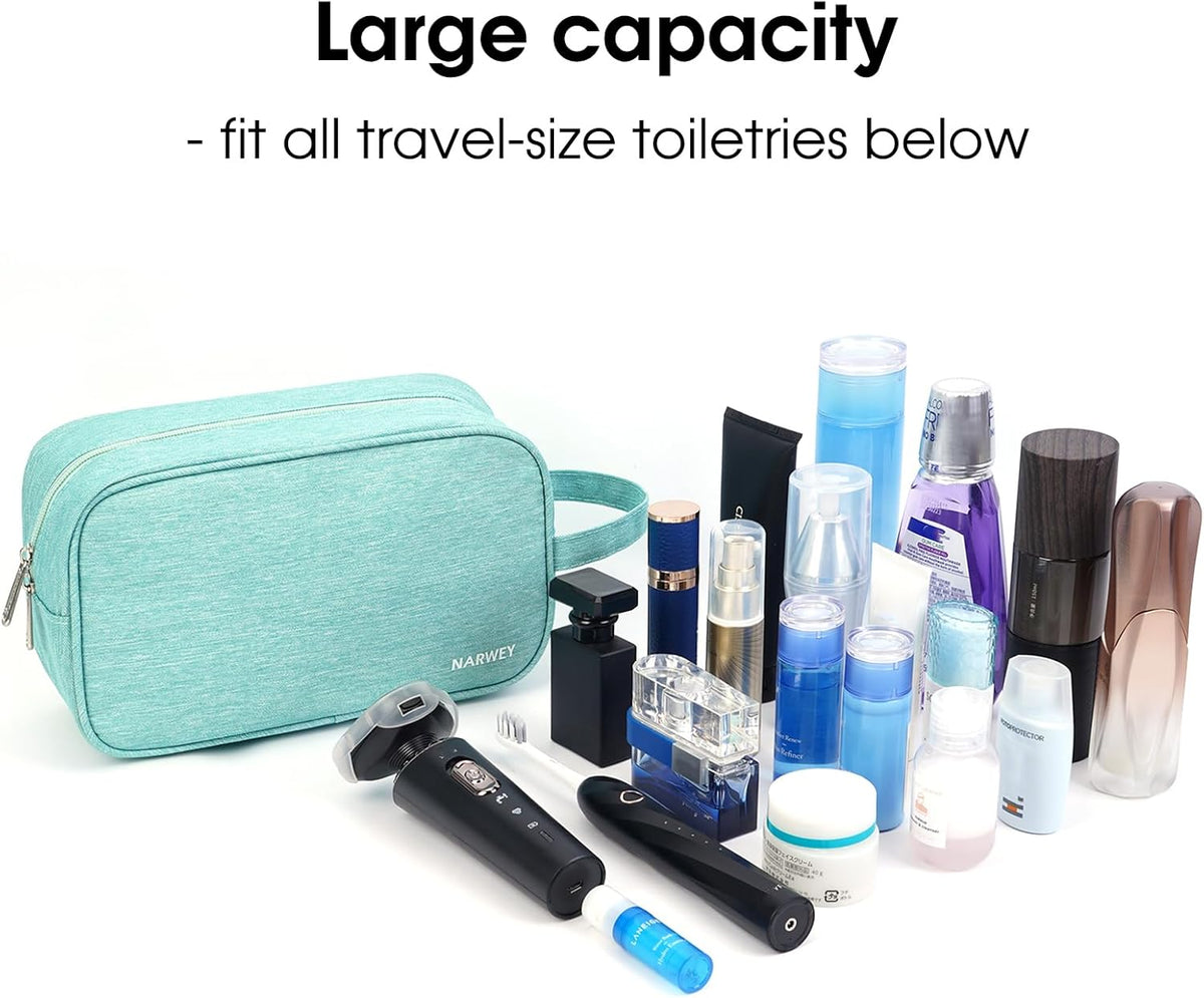 Clear Travel Toiletry Bags for Traveling Toiletries Men Women, Clear Makeup Bag Cosmetic Bag with Zipper, Make Up Pouch Organizer Bag with Handle, Skincare Beach Snack Medicine Bag, Black