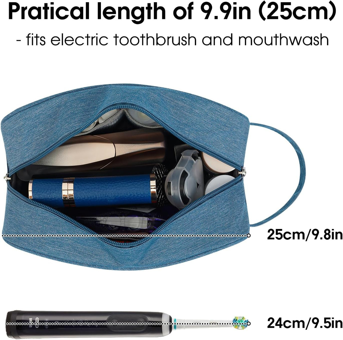 Clear Travel Toiletry Bags for Traveling Toiletries Men Women, Clear Makeup Bag Cosmetic Bag with Zipper, Make Up Pouch Organizer Bag with Handle, Skincare Beach Snack Medicine Bag, Black