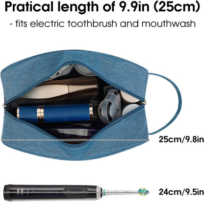 Clear Travel Toiletry Bags for Traveling Toiletries Men Women, Clear Makeup Bag Cosmetic Bag with Zipper, Make Up Pouch Organizer Bag with Handle, Skincare Beach Snack Medicine Bag, Black