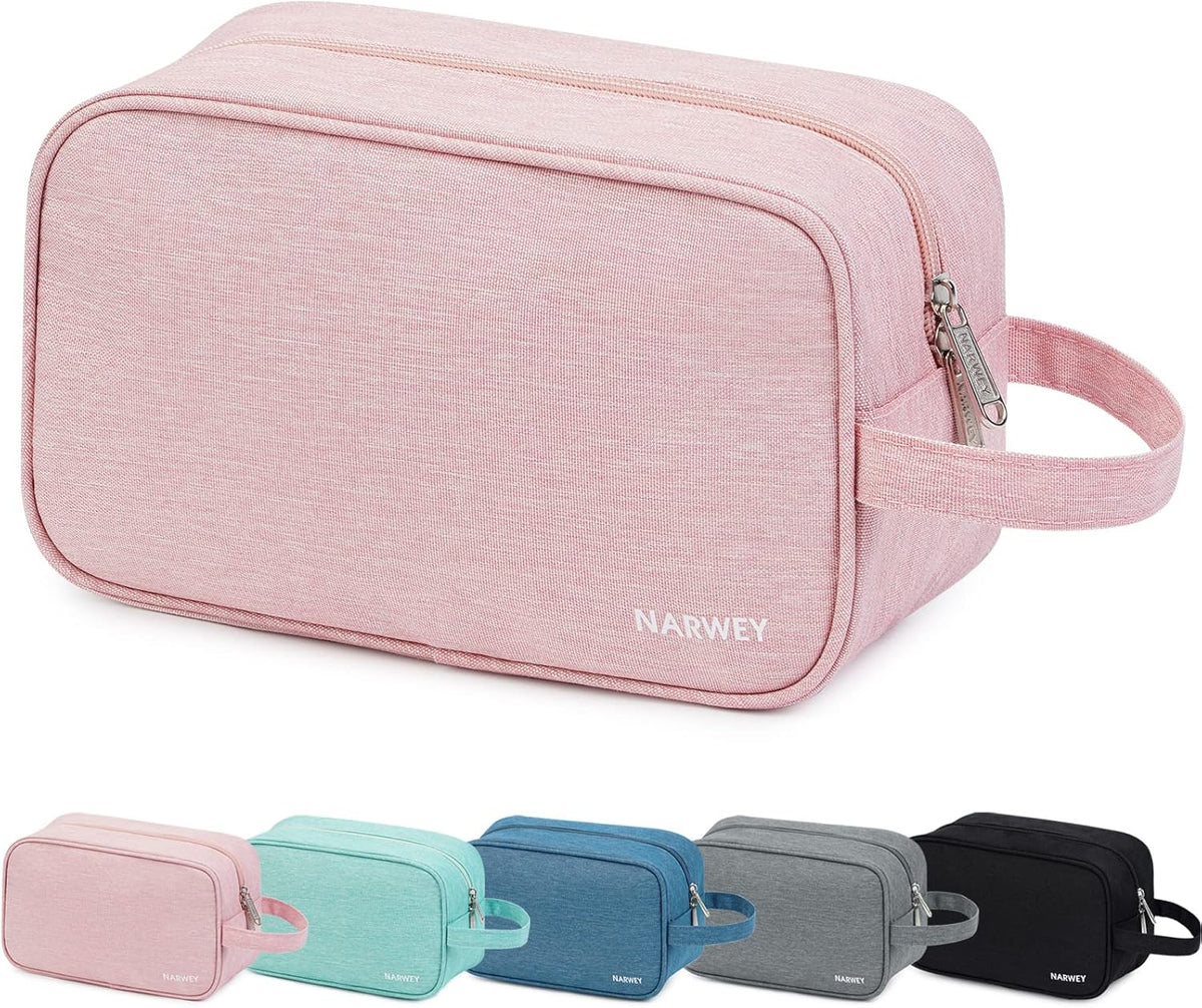 Clear Travel Toiletry Bags for Traveling Toiletries Men Women, Clear Makeup Bag Cosmetic Bag with Zipper, Make Up Pouch Organizer Bag with Handle, Skincare Beach Snack Medicine Bag, Black