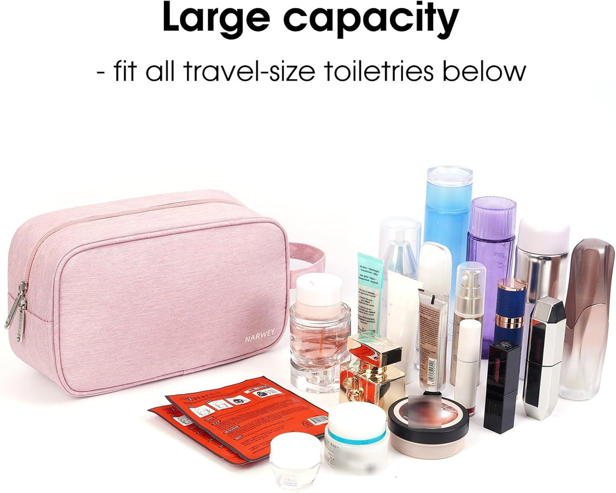Clear Travel Toiletry Bags for Traveling Toiletries Men Women, Clear Makeup Bag Cosmetic Bag with Zipper, Make Up Pouch Organizer Bag with Handle, Skincare Beach Snack Medicine Bag, Black