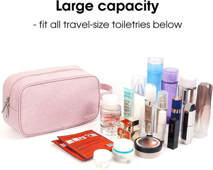 Clear Travel Toiletry Bags for Traveling Toiletries Men Women, Clear Makeup Bag Cosmetic Bag with Zipper, Make Up Pouch Organizer Bag with Handle, Skincare Beach Snack Medicine Bag, Black