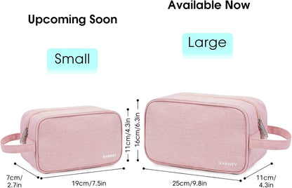 Clear Travel Toiletry Bags for Traveling Toiletries Men Women, Clear Makeup Bag Cosmetic Bag with Zipper, Make Up Pouch Organizer Bag with Handle, Skincare Beach Snack Medicine Bag, Black