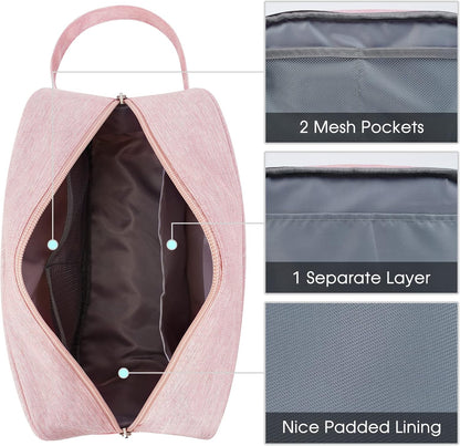 Clear Travel Toiletry Bags for Traveling Toiletries Men Women, Clear Makeup Bag Cosmetic Bag with Zipper, Make Up Pouch Organizer Bag with Handle, Skincare Beach Snack Medicine Bag, Black