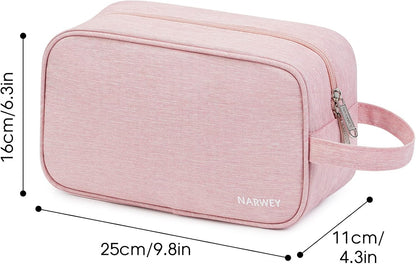 Clear Travel Toiletry Bags for Traveling Toiletries Men Women, Clear Makeup Bag Cosmetic Bag with Zipper, Make Up Pouch Organizer Bag with Handle, Skincare Beach Snack Medicine Bag, Black