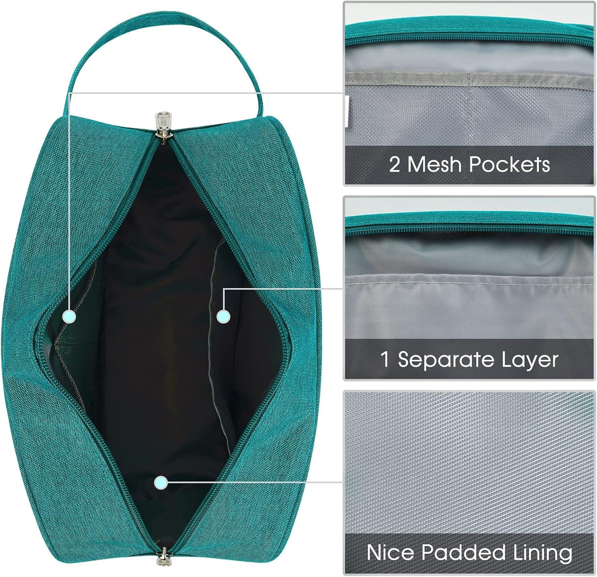 Clear Travel Toiletry Bags for Traveling Toiletries Men Women, Clear Makeup Bag Cosmetic Bag with Zipper, Make Up Pouch Organizer Bag with Handle, Skincare Beach Snack Medicine Bag, Black