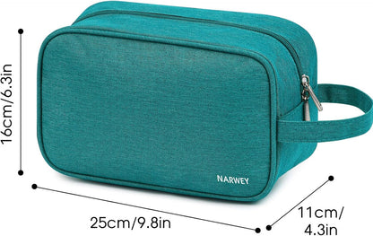 Clear Travel Toiletry Bags for Traveling Toiletries Men Women, Clear Makeup Bag Cosmetic Bag with Zipper, Make Up Pouch Organizer Bag with Handle, Skincare Beach Snack Medicine Bag, Black