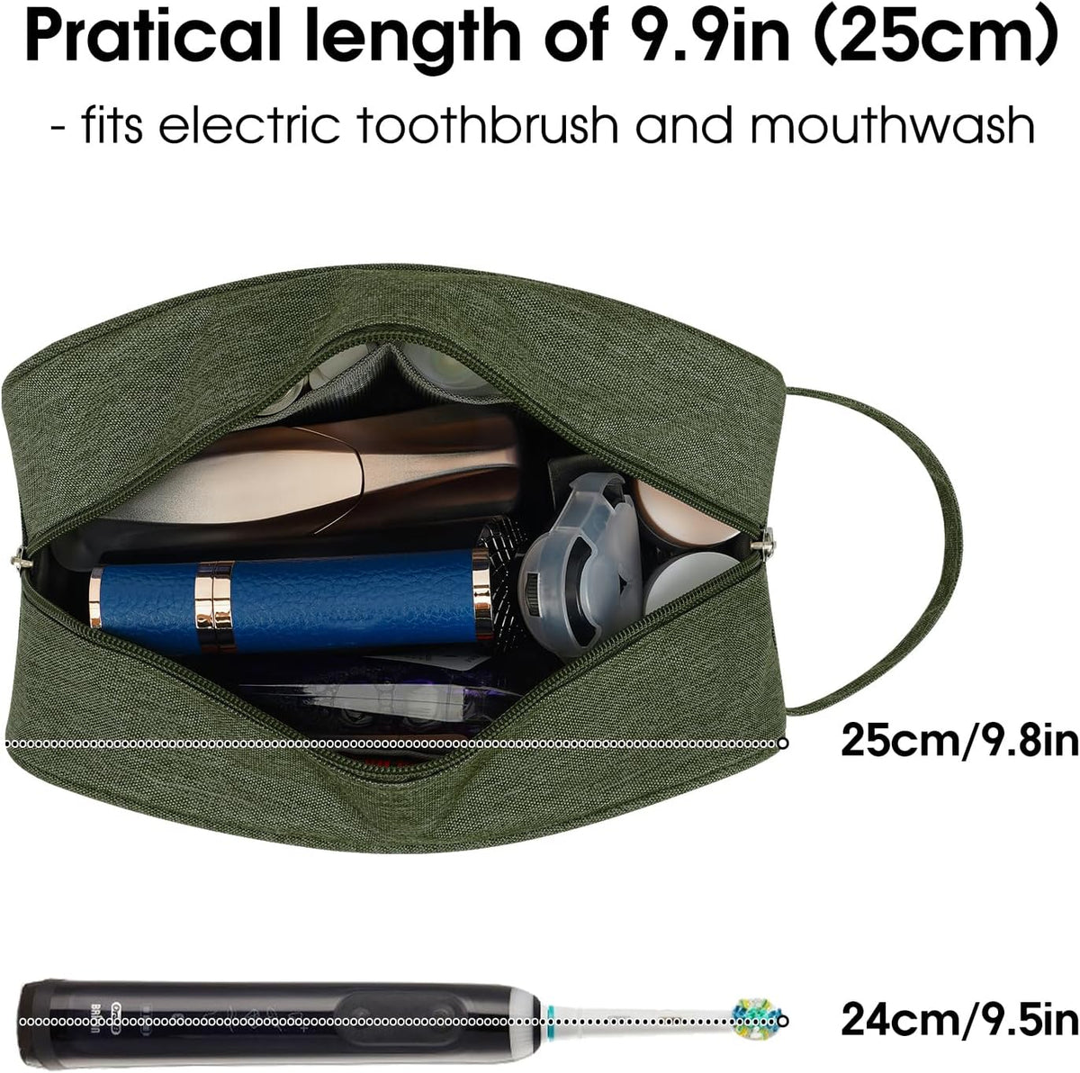 Clear Travel Toiletry Bags for Traveling Toiletries Men Women, Clear Makeup Bag Cosmetic Bag with Zipper, Make Up Pouch Organizer Bag with Handle, Skincare Beach Snack Medicine Bag, Black