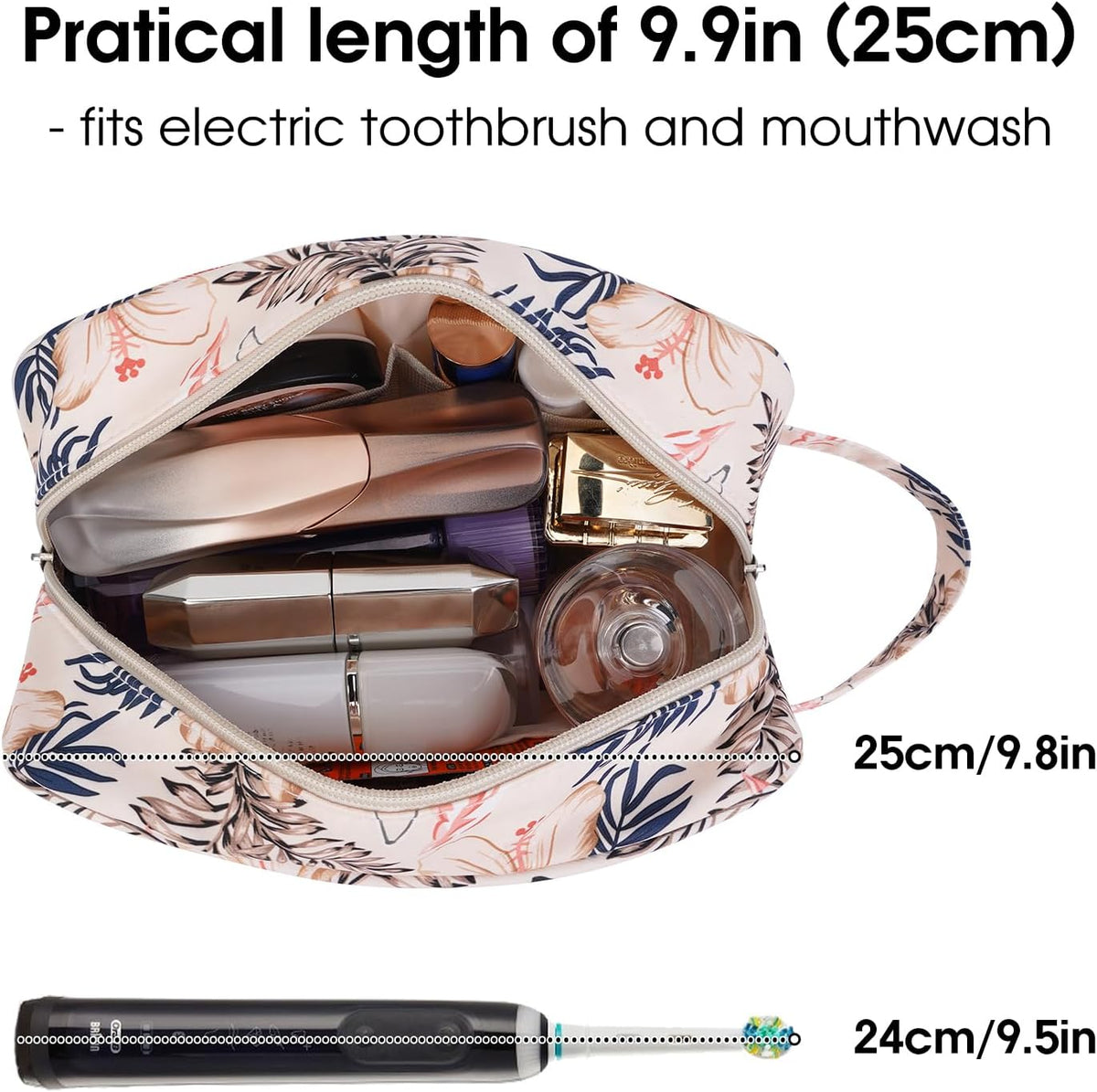 Clear Travel Toiletry Bags for Traveling Toiletries Men Women, Clear Makeup Bag Cosmetic Bag with Zipper, Make Up Pouch Organizer Bag with Handle, Skincare Beach Snack Medicine Bag, Black