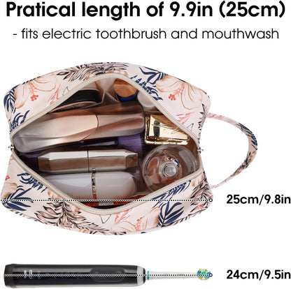 Clear Travel Toiletry Bags for Traveling Toiletries Men Women, Clear Makeup Bag Cosmetic Bag with Zipper, Make Up Pouch Organizer Bag with Handle, Skincare Beach Snack Medicine Bag, Black