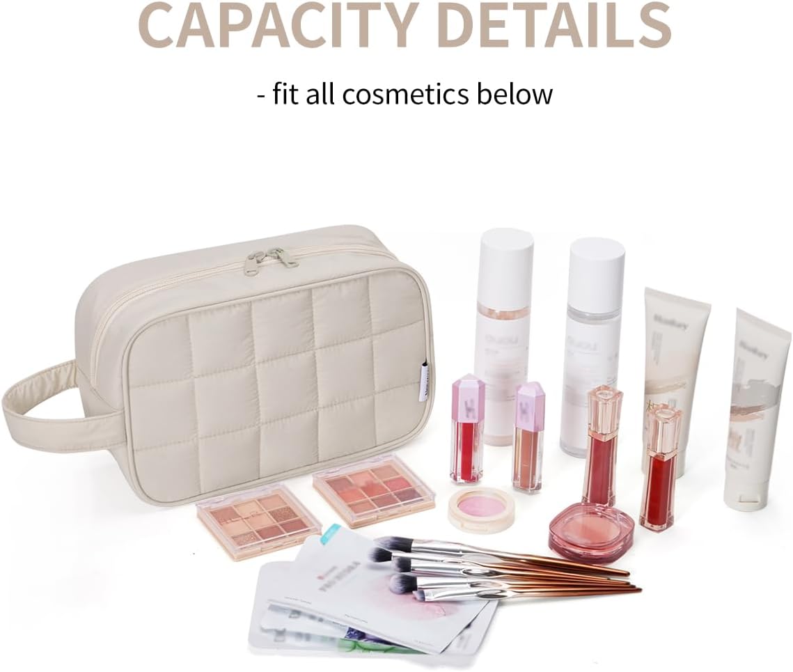 Clear Travel Toiletry Bags for Traveling Toiletries Men Women, Clear Makeup Bag Cosmetic Bag with Zipper, Make Up Pouch Organizer Bag with Handle, Skincare Beach Snack Medicine Bag, Black
