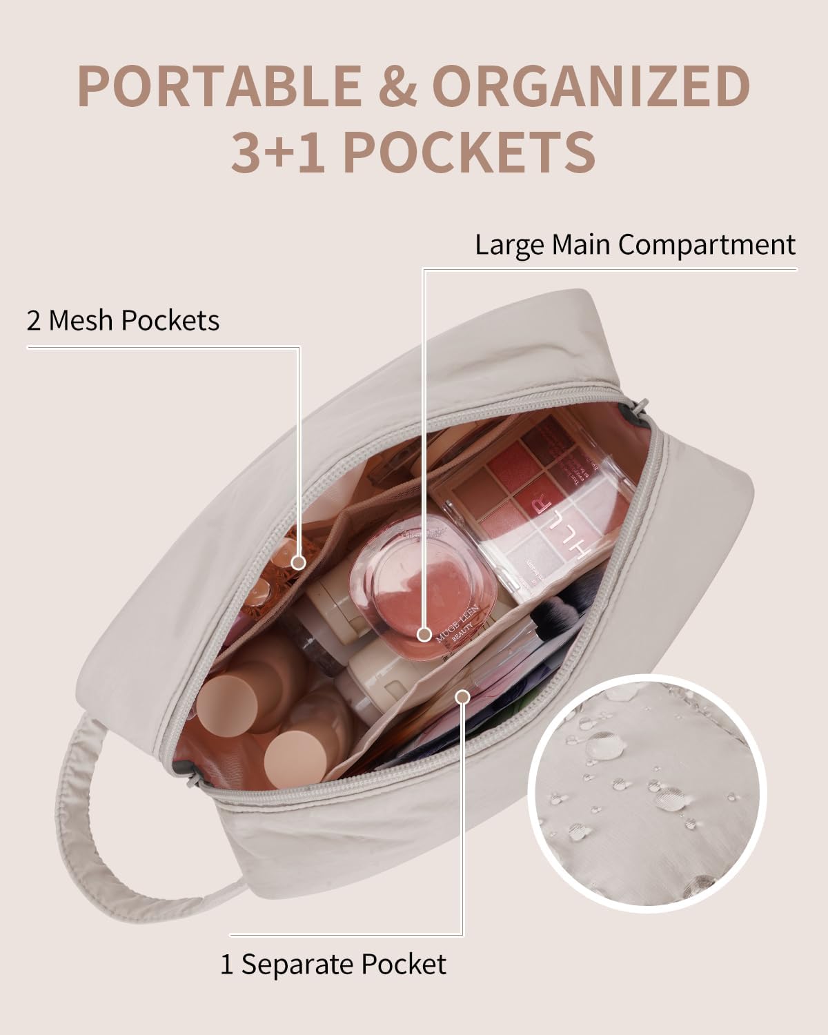 Clear Travel Toiletry Bags for Traveling Toiletries Men Women, Clear Makeup Bag Cosmetic Bag with Zipper, Make Up Pouch Organizer Bag with Handle, Skincare Beach Snack Medicine Bag, Black