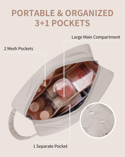 Clear Travel Toiletry Bags for Traveling Toiletries Men Women, Clear Makeup Bag Cosmetic Bag with Zipper, Make Up Pouch Organizer Bag with Handle, Skincare Beach Snack Medicine Bag, Black