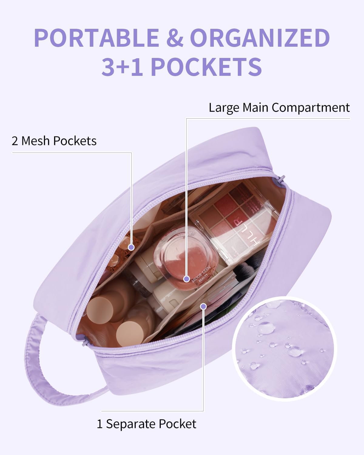 Clear Travel Toiletry Bags for Traveling Toiletries Men Women, Clear Makeup Bag Cosmetic Bag with Zipper, Make Up Pouch Organizer Bag with Handle, Skincare Beach Snack Medicine Bag, Black