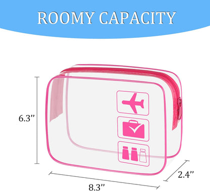 3Pcs TSA Approved Toiletry Bag, Clear Travel Toiletry Bag, Clear Makeup Bag, Waterproof Travel Makeup Cosmetic Bag, Carry On Airport Airline Quart Size Travel Bag for Women Men (Black)