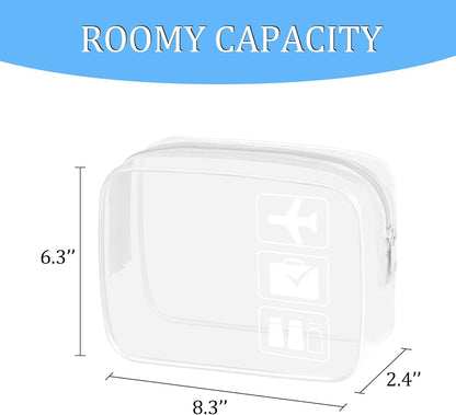 3Pcs TSA Approved Toiletry Bag, Clear Travel Toiletry Bag, Clear Makeup Bag, Waterproof Travel Makeup Cosmetic Bag, Carry On Airport Airline Quart Size Travel Bag for Women Men (Black)