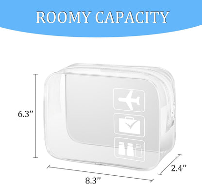 3Pcs TSA Approved Toiletry Bag, Clear Travel Toiletry Bag, Clear Makeup Bag, Waterproof Travel Makeup Cosmetic Bag, Carry On Airport Airline Quart Size Travel Bag for Women Men (Black)