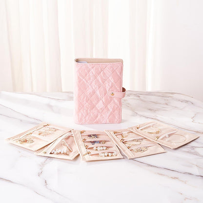 Travel Jewelry Organizer Case, Graduation Gifts for Women Girls, Jewlery Storage Book Binder and Clear Velvet Pouch Jewlery Bag for Rings Necklaces Earrings Bracelets