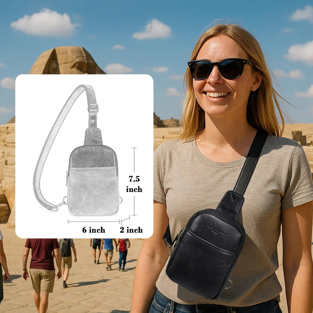 Travel Small Sling Bag for Women Anti Theft Crossbody Bags Phone Purse Cross Body Fanny Pack Over the Shoulder Bags(Black)