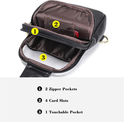Travel Small Sling Bag for Women Anti Theft Crossbody Bags Phone Purse Cross Body Fanny Pack Over the Shoulder Bags(Black)