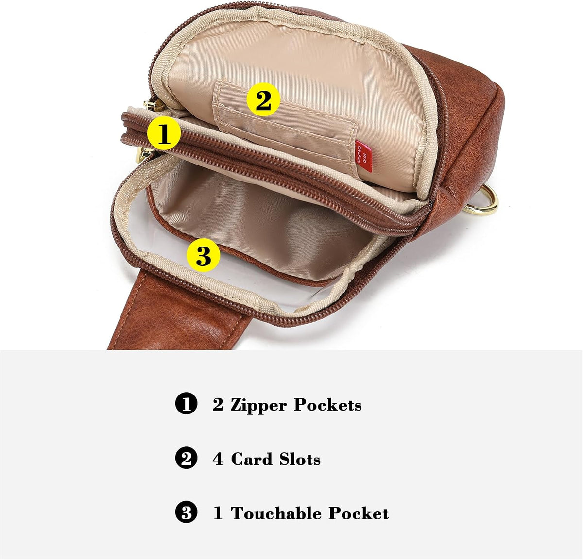 Travel Small Sling Bag for Women Anti Theft Crossbody Bags Phone Purse Cross Body Fanny Pack Over the Shoulder Bags(Black)