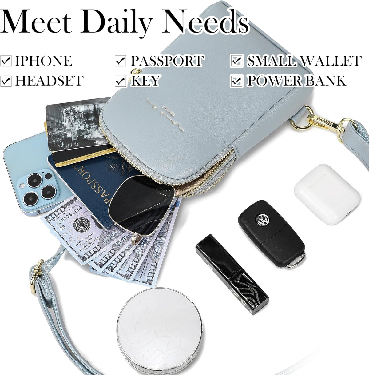 Travel Small Sling Bag for Women Anti Theft Crossbody Bags Phone Purse Cross Body Fanny Pack Over the Shoulder Bags(Black)
