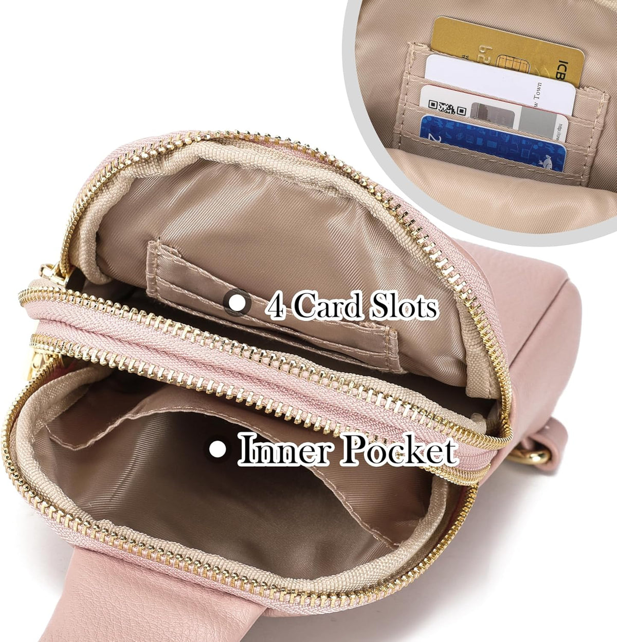 Travel Small Sling Bag for Women Anti Theft Crossbody Bags Phone Purse Cross Body Fanny Pack Over the Shoulder Bags(Black)