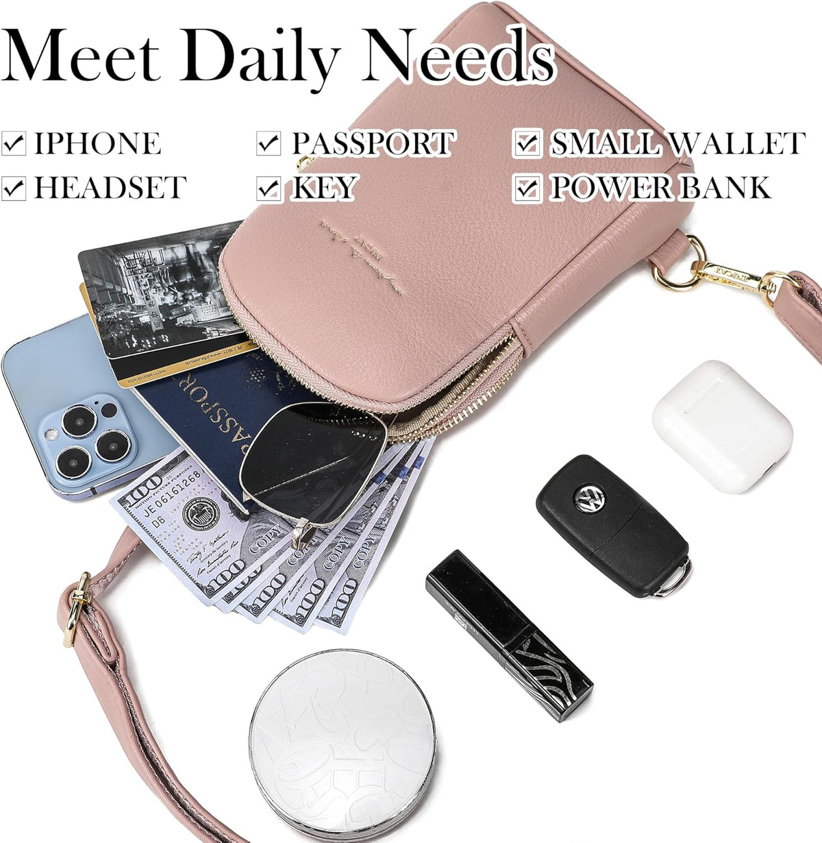 Travel Small Sling Bag for Women Anti Theft Crossbody Bags Phone Purse Cross Body Fanny Pack Over the Shoulder Bags(Black)