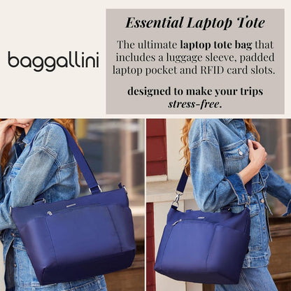 Essential Laptop Tote - Work Tote Bag with Laptop Sleeve - Lightweight Travel Crossbody Shoulder Bag for Women