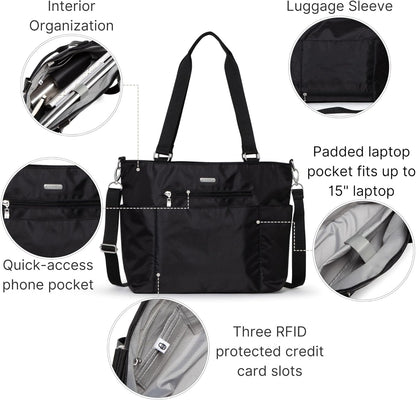 Essential Laptop Tote - Work Tote Bag with Laptop Sleeve - Lightweight Travel Crossbody Shoulder Bag for Women
