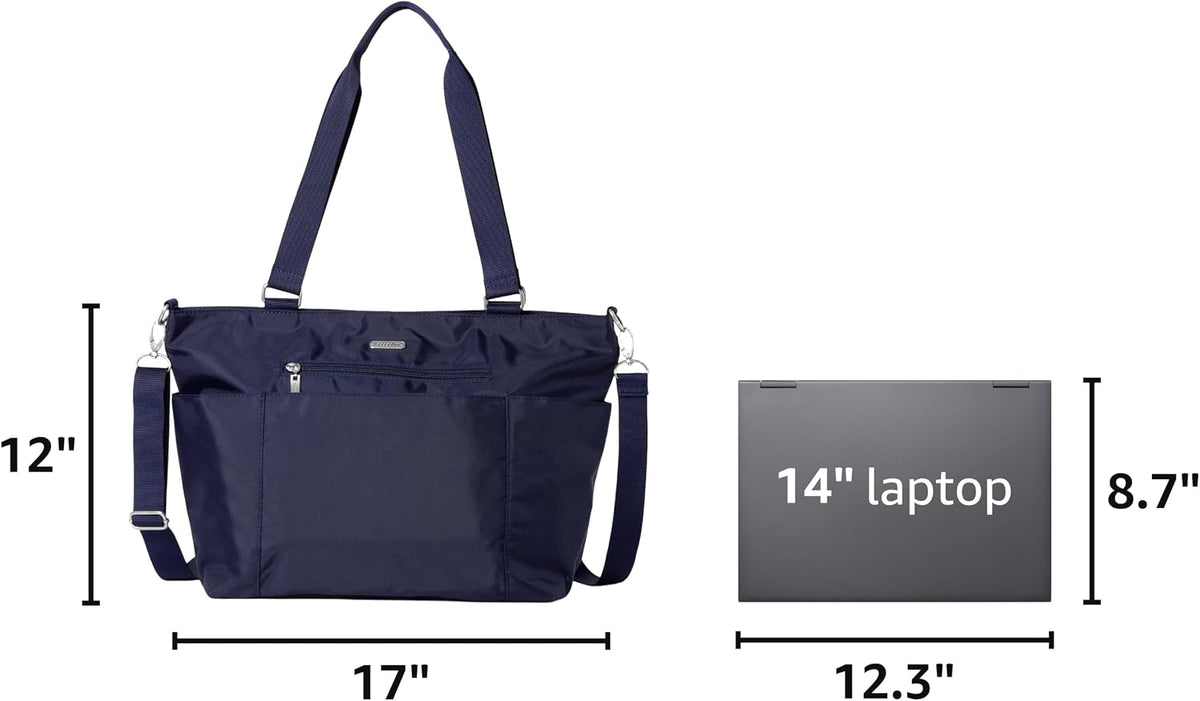 Essential Laptop Tote - Work Tote Bag with Laptop Sleeve - Lightweight Travel Crossbody Shoulder Bag for Women