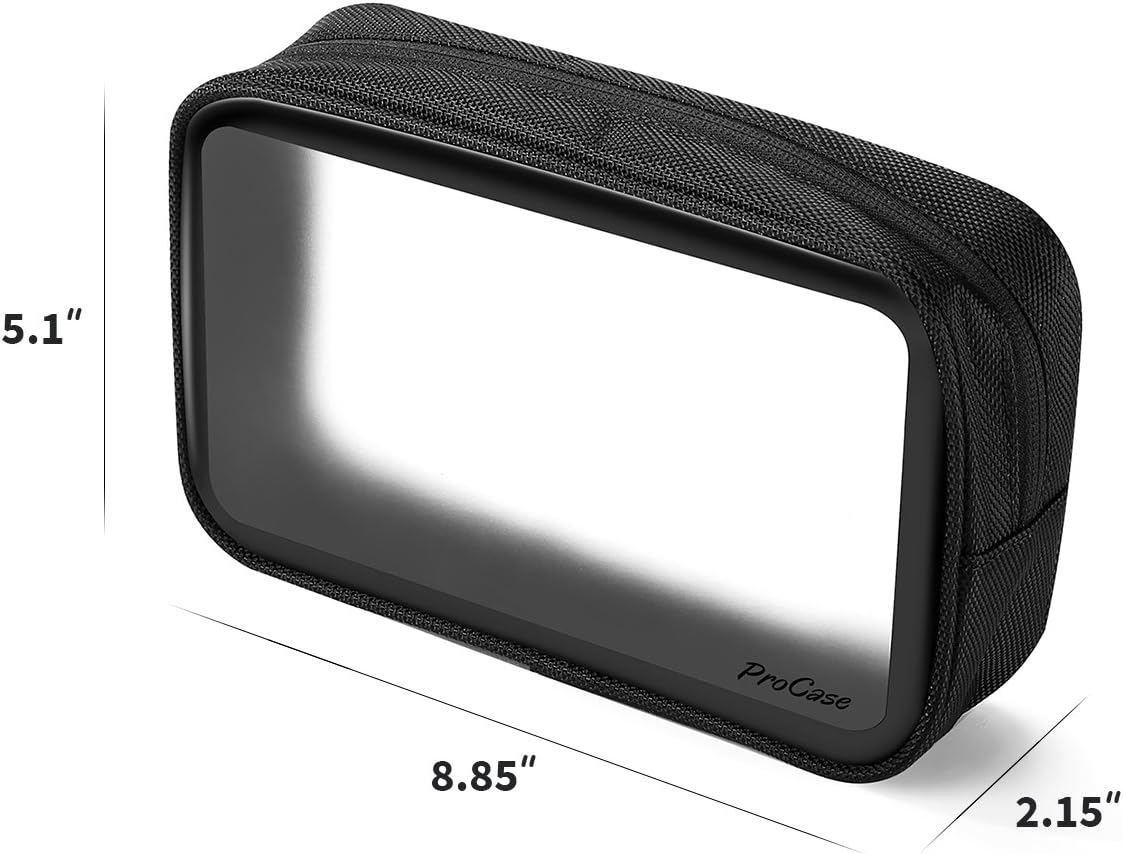 TSA Approved Travel Toiletry Bag Pouch, Matte Clear Travel Organizer Airport Carry-On Checkpoint Airline Compliant Storage Bag -1 Pack, Black