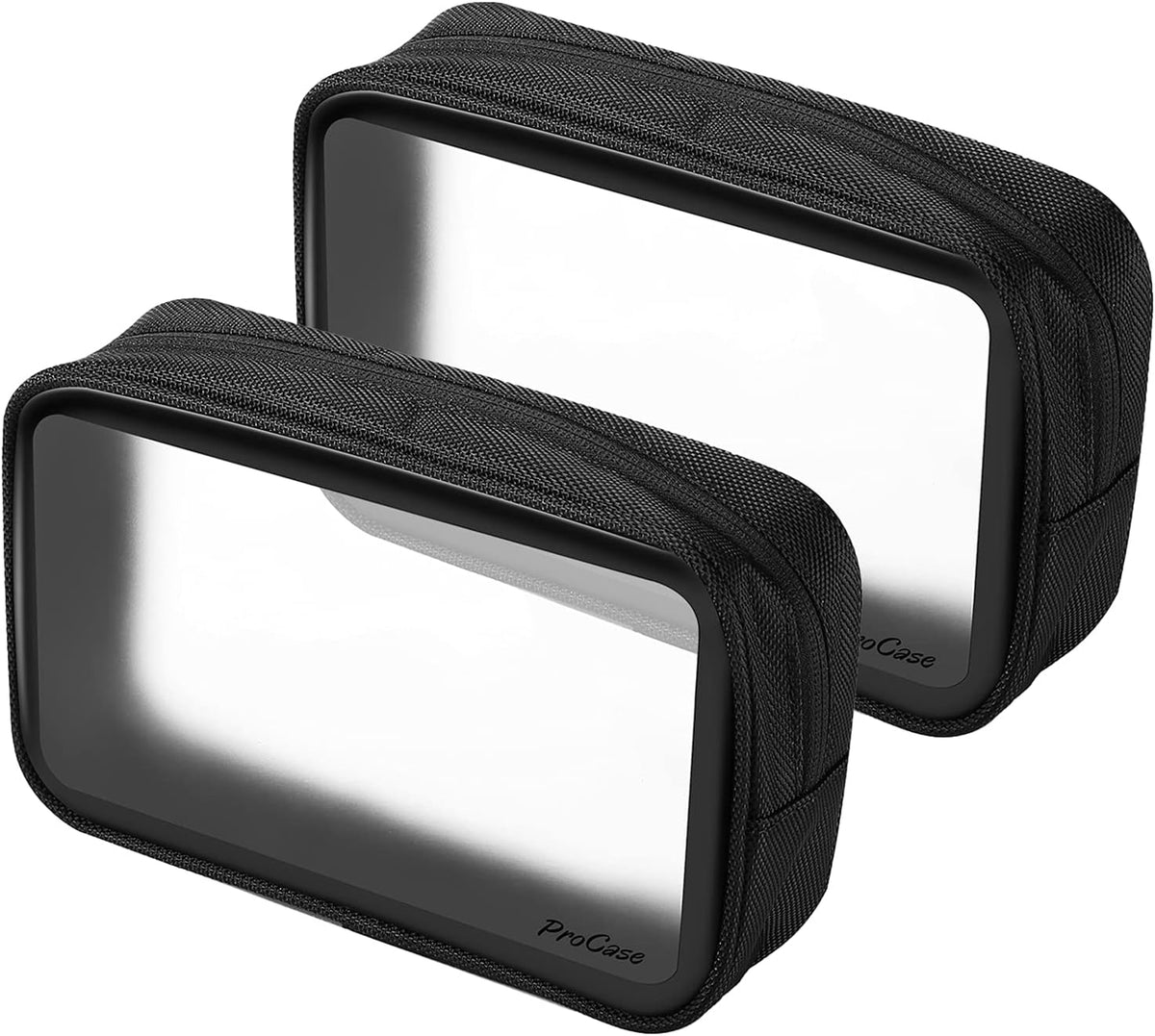 TSA Approved Travel Toiletry Bag Pouch, Matte Clear Travel Organizer Airport Carry-On Checkpoint Airline Compliant Storage Bag -1 Pack, Black