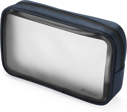 TSA Approved Travel Toiletry Bag Pouch, Matte Clear Travel Organizer Airport Carry-On Checkpoint Airline Compliant Storage Bag -1 Pack, Black