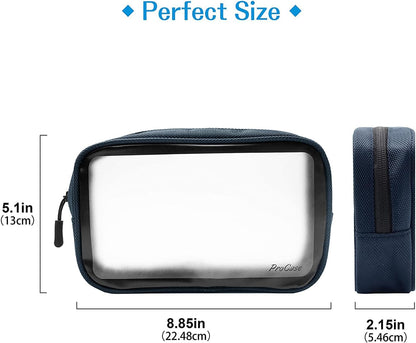 TSA Approved Travel Toiletry Bag Pouch, Matte Clear Travel Organizer Airport Carry-On Checkpoint Airline Compliant Storage Bag -1 Pack, Black