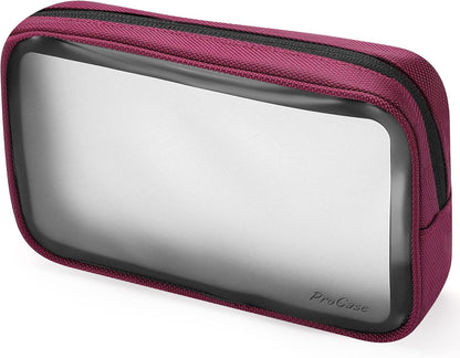 TSA Approved Travel Toiletry Bag Pouch, Matte Clear Travel Organizer Airport Carry-On Checkpoint Airline Compliant Storage Bag -1 Pack, Black