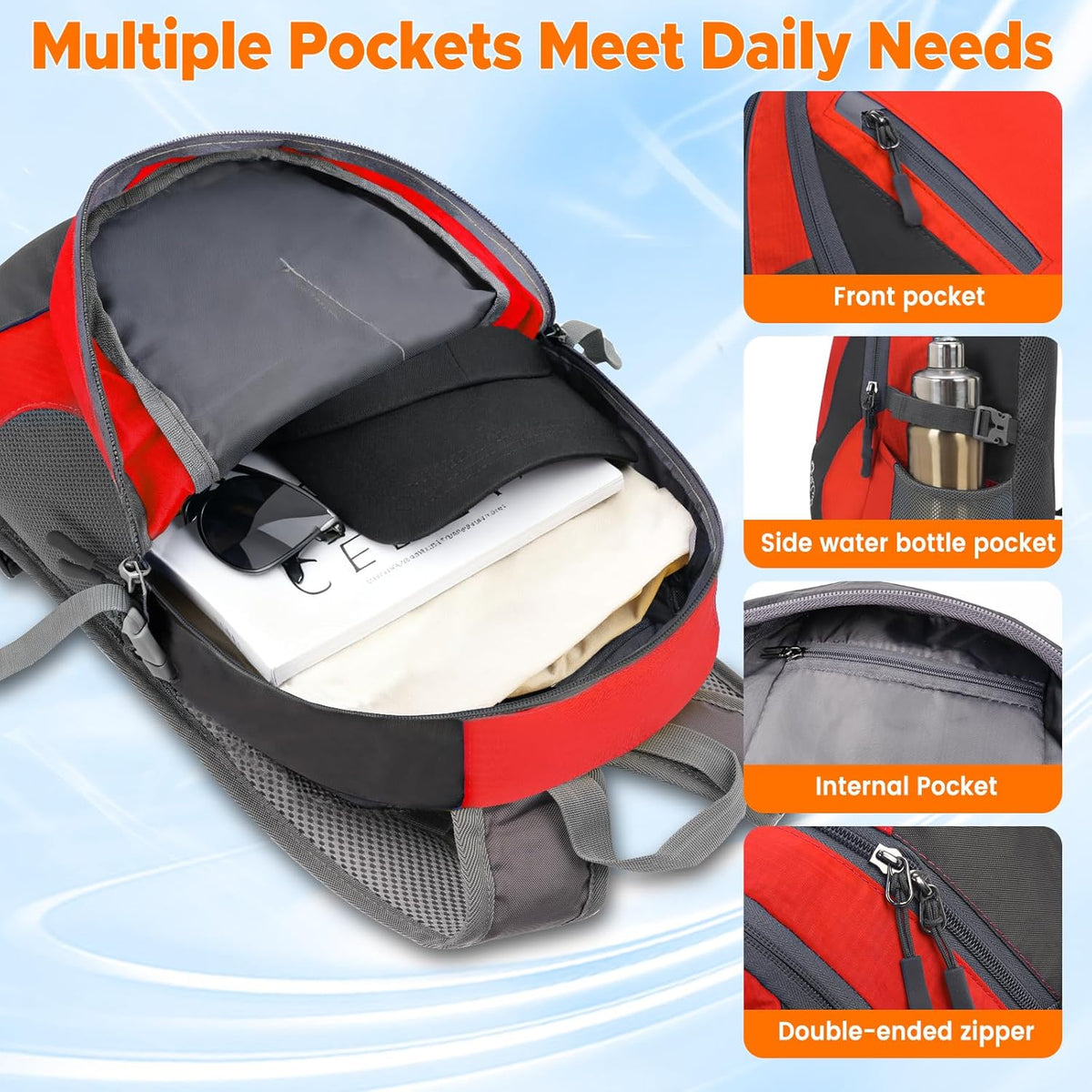 Small Hiking Backpack Women Men 20L Lightweight Travel Backpack Daypack Casual Backpack For Cycling Outdoor Camping