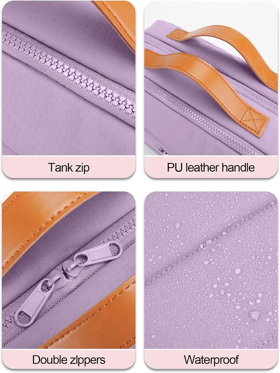 Women's Hanging Toiletry Bag, Waterproof Travel Cosmetic Organizer with Jewelry Storage, Large Capacity Makeup Case for Full-Size Skincare & Bathroom Essentials, Portable Cosmetic kit, Dark Purple