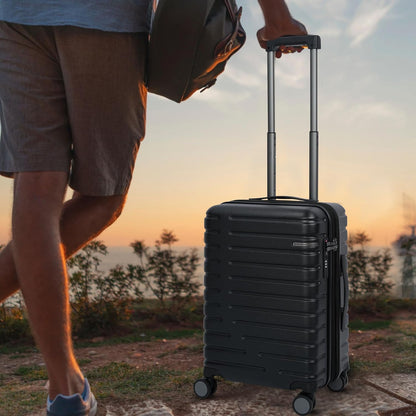 Carry On Luggage with Spinner Wheels, Hard Shell Carry-On Expandable Suitcase 21x14x9 Airline Approved & Built-in TSA Lock, Durable Travel Rolling Suitcase, Carry-On 20-Inch, Lake Blue