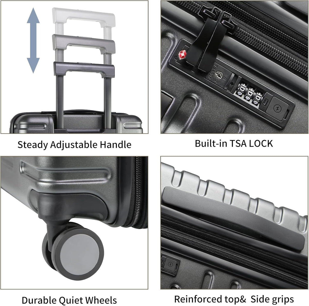 Carry On Luggage with Spinner Wheels, Hard Shell Carry-On Expandable Suitcase 21x14x9 Airline Approved & Built-in TSA Lock, Durable Travel Rolling Suitcase, Carry-On 20-Inch, Lake Blue