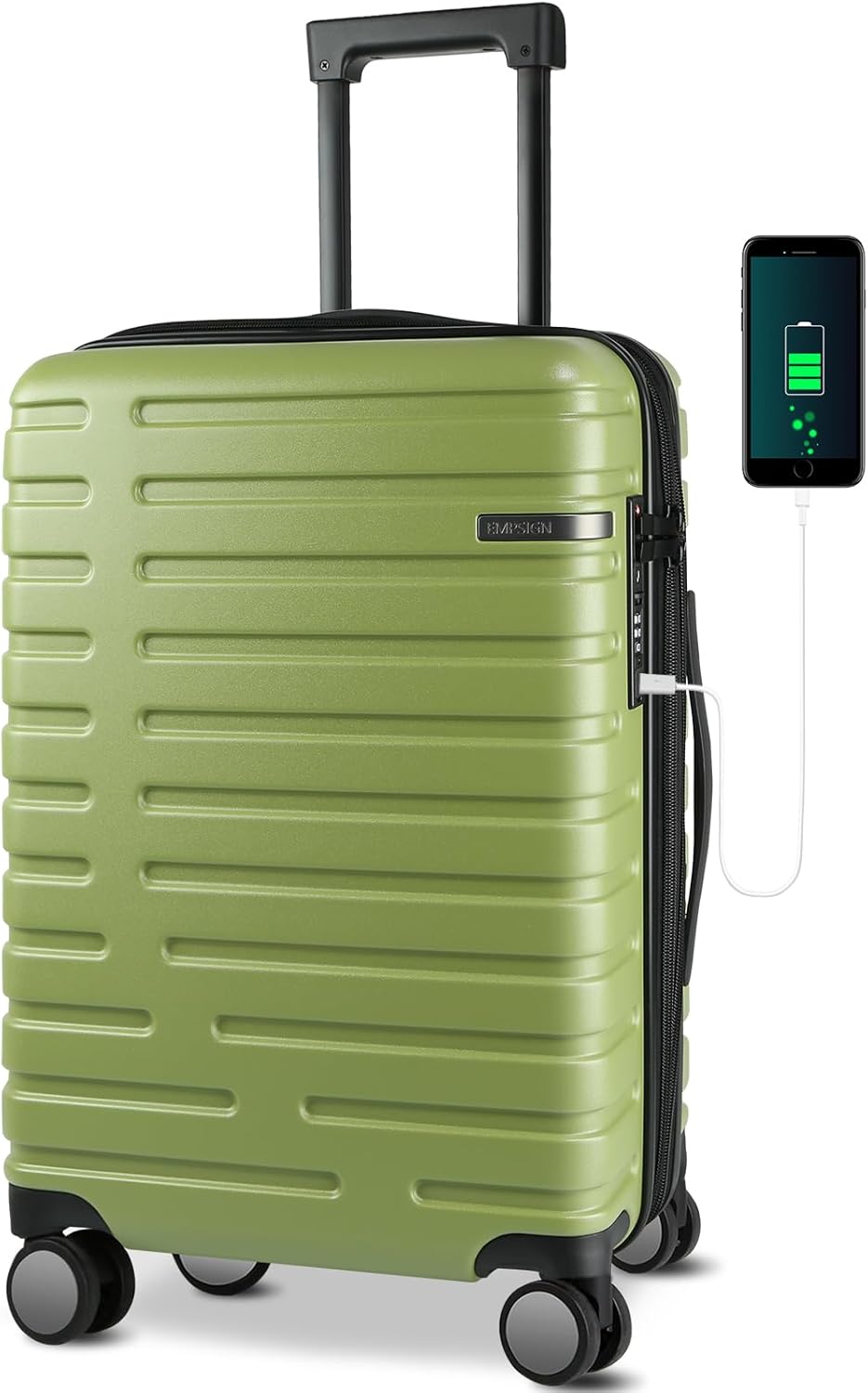 Carry On Luggage with Spinner Wheels, Hard Shell Carry-On Expandable Suitcase 21x14x9 Airline Approved & Built-in TSA Lock, Durable Travel Rolling Suitcase, Carry-On 20-Inch, Lake Blue