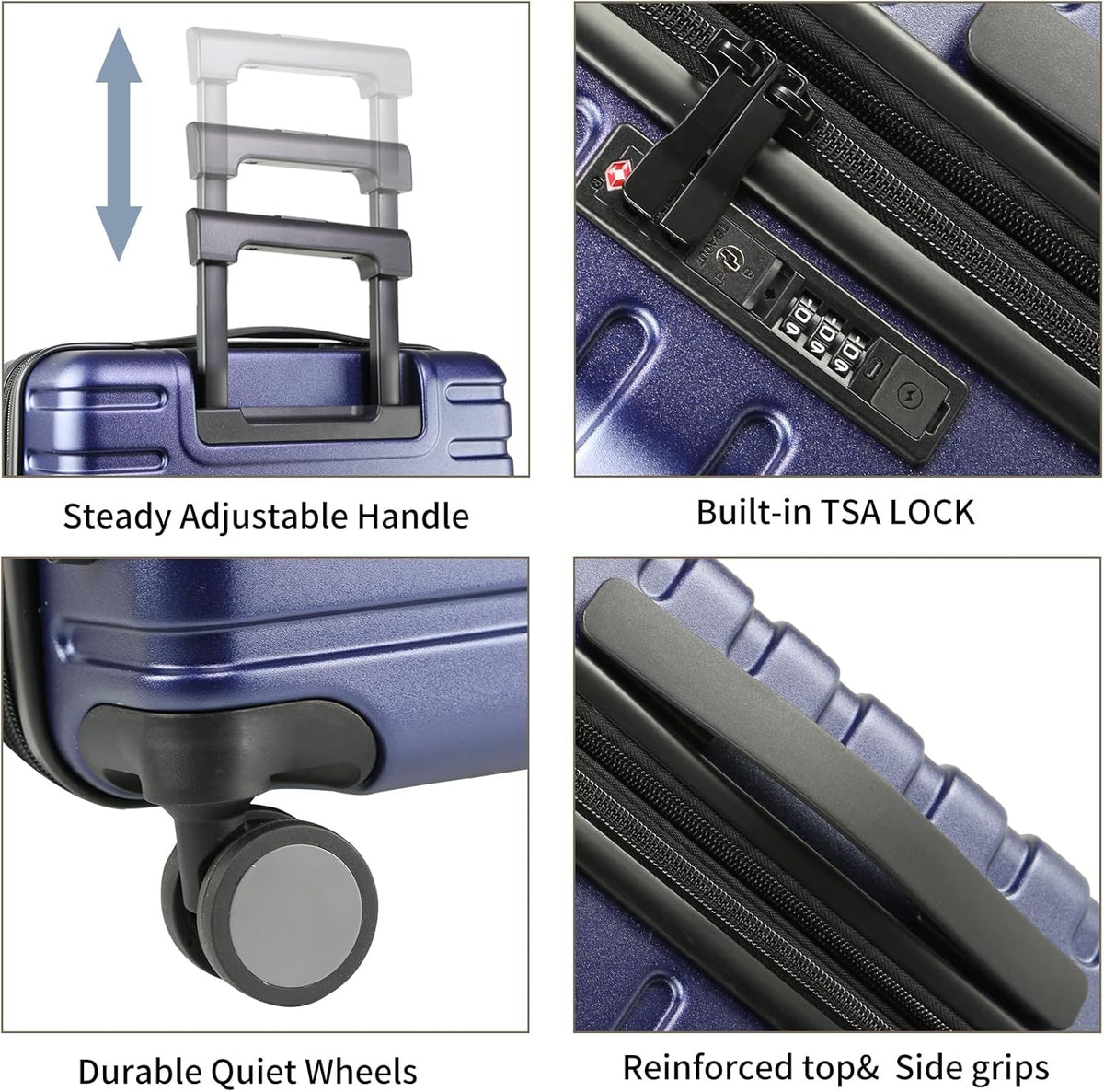 Carry On Luggage with Spinner Wheels, Hard Shell Carry-On Expandable Suitcase 21x14x9 Airline Approved & Built-in TSA Lock, Durable Travel Rolling Suitcase, Carry-On 20-Inch, Lake Blue
